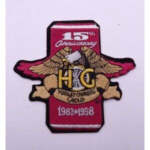 Harley Davidson "15th Anniversary Harley Owners Group"" 1983-1998"Patch Iron On